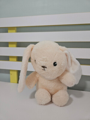 RABBIT PLUSH TOY KMART ANKO EASTER BEIGE WHITE COLLAR 21CM STUFFED