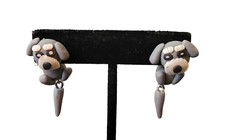 Gray 2 pc Dog Earrings - New