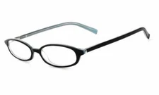 Calabria Vivid 750 Designer Blue Light Blocking Glasses in Black Blue Oval 48mm