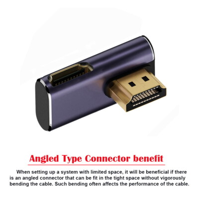 NFHK HDMI 2.1 Female Vertical 90 Degree Right Angled Low Profile Adapter 8K 60hz