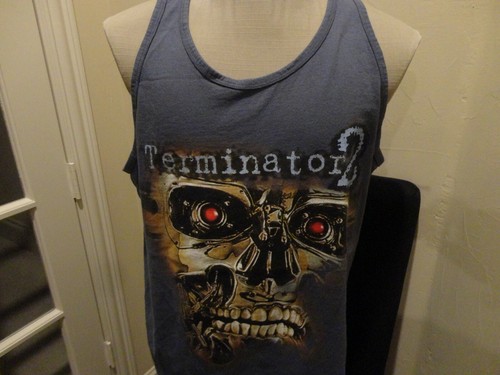 Vtg 2 side Terminator 2 2T-3D Authentic Universal Studios Movie Promo Tshirt XL - Afbeelding 3 van 9
