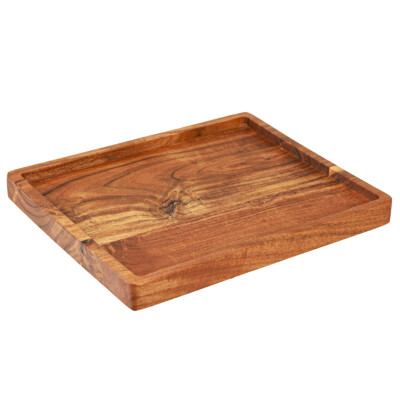 Deko Tablett Serviertablett Akazienholz geölt 30x25cm