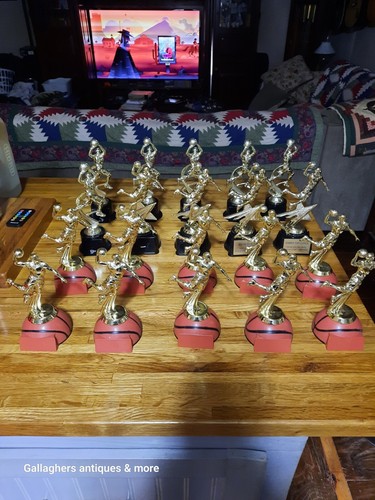 Huge Lot of 20 Basketball trophies Awards