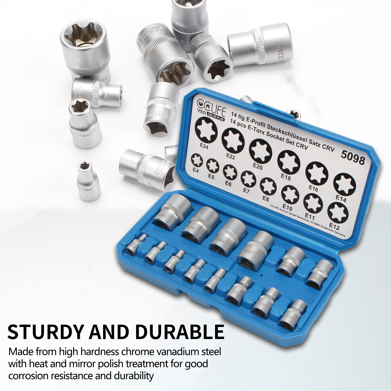 OTC 7-teiliger Torx-Steckschlüsselsatz – Für E6 Bis E16, Mit 1/4" & 3/8" Antrieb, Für Handwerkzeuge