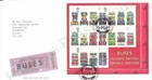 GB ROYAL MAIL FDC FIRST DAY COVER 2001 DOUBLE DECKER BUSES MINIATURE BUREAU PMK