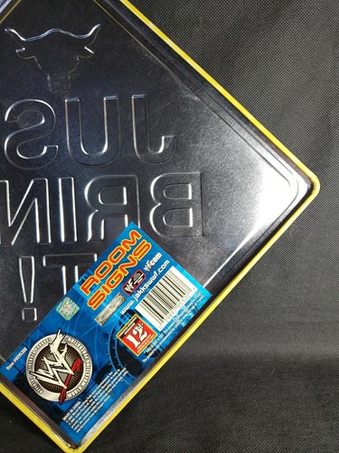 Insegna da camera vintage WWF WWE 2001 The Rock Just Bring It! Jakks Pacific nuovo - Foto 8 di 9