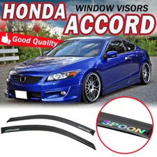 Fits 08-12 Honda Accord Coupe Window Visor Outside Smoke Rain Deflector Guard