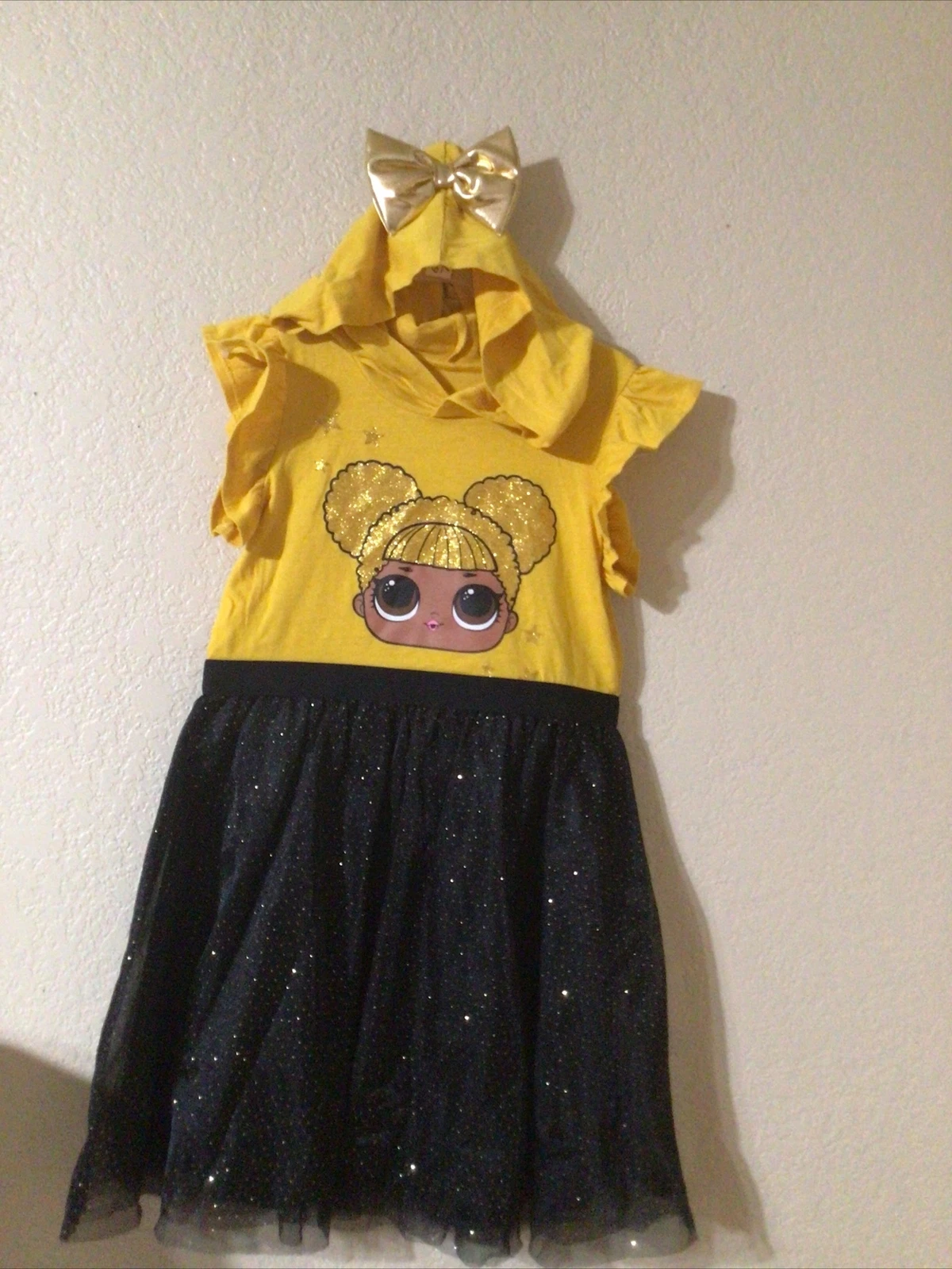 Girls LOL Dress L.O.L Doll Cosplay Tutu Costume With Hoodie Size S 6/6X