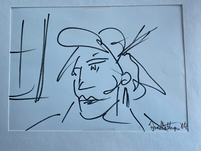 Austrian Irene Hartlmayr Drawing Ink 1982 Japanese woman