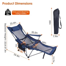 Outdoor Camping Chairs Portable Hammock Folding Heavy Duty Garden Chair With Bag