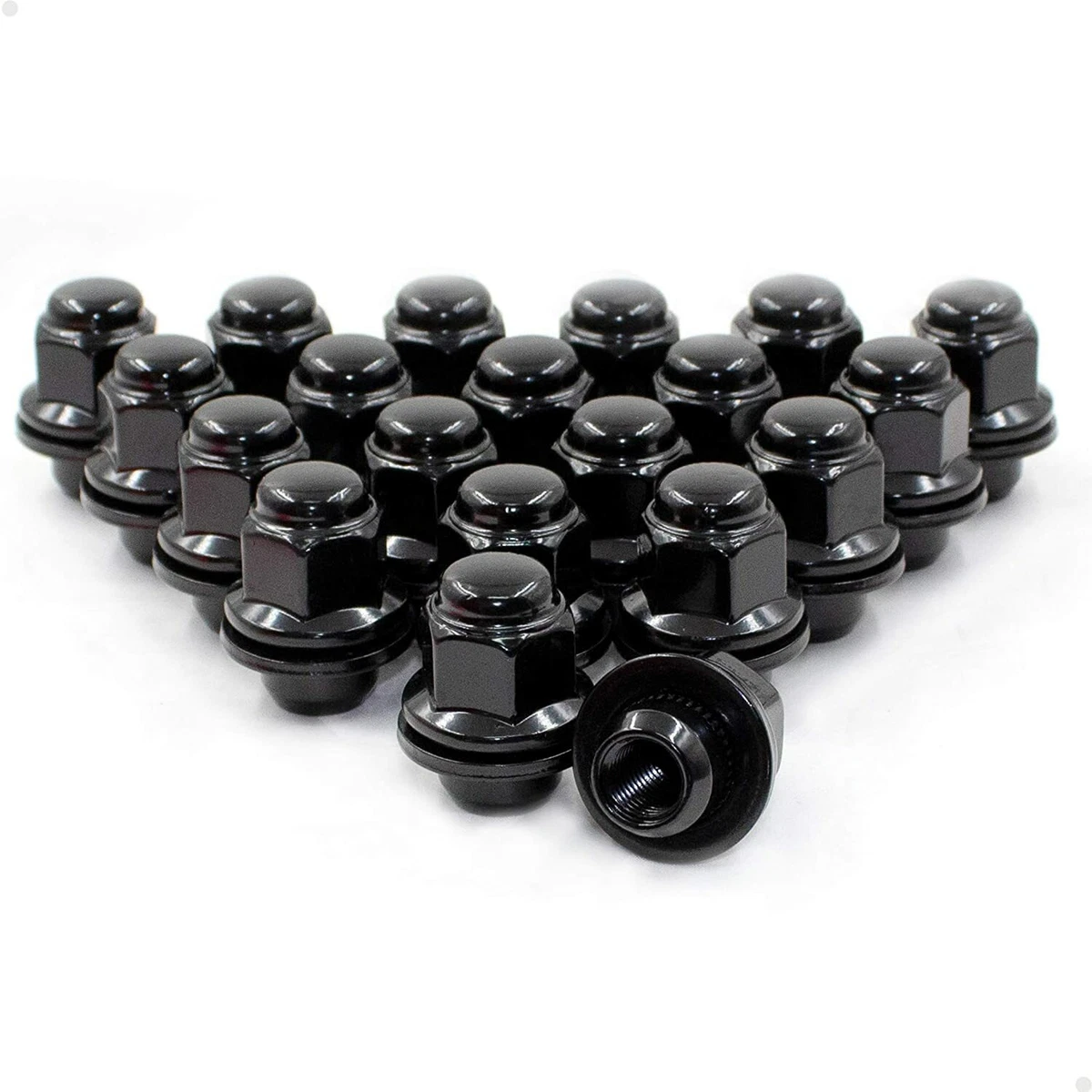 20 Mitsubishi OEM Lug Nuts Black 12x1.5 For Lancer Evo Eclipse Galant Outlander