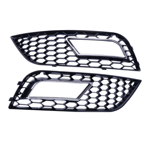 Paar Kühlergrill Blende Nebelscheinwerfer für Audi A4 B8.5 2013-2016 Schwarz - Picture 8 of 10