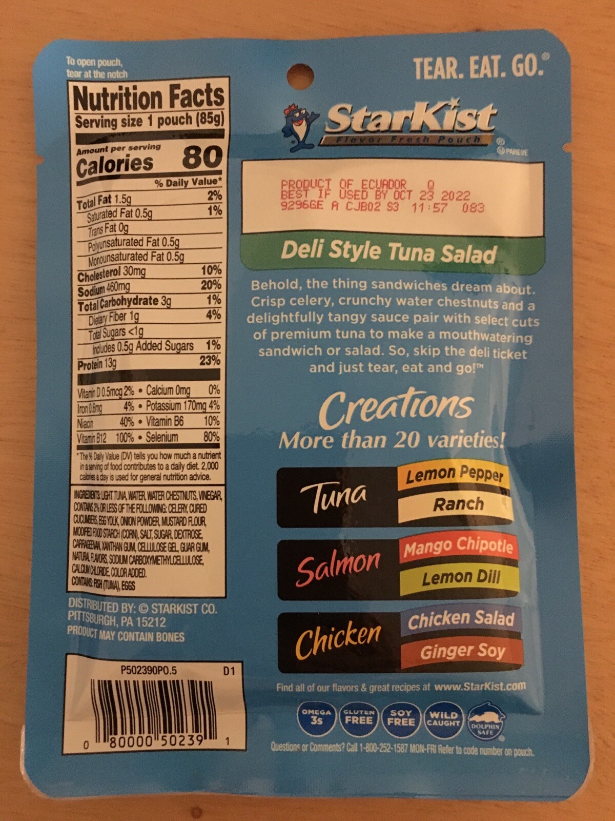 New Lot Of 12 Starkist Tuna Creations Deli Style Tuna Salad 3oz 80cal