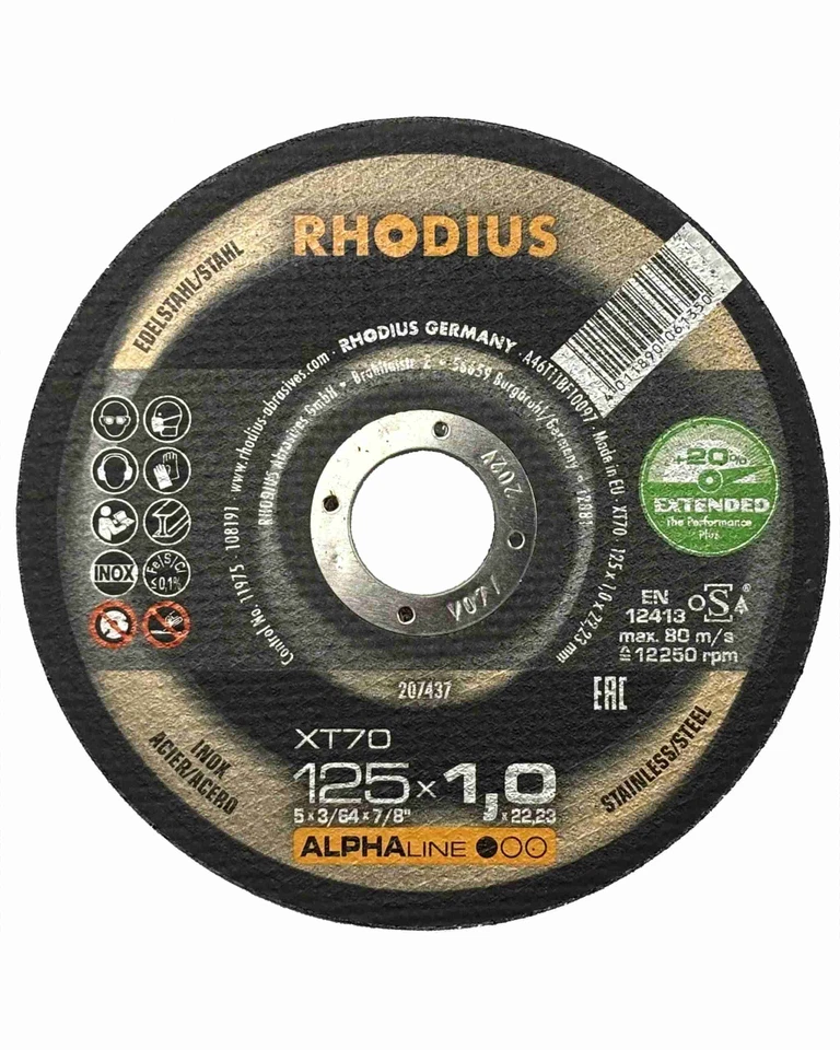 Rhodius Trennscheibe XT 70 125 x 1 mm INOX Flexscheiben Metall Stahl
