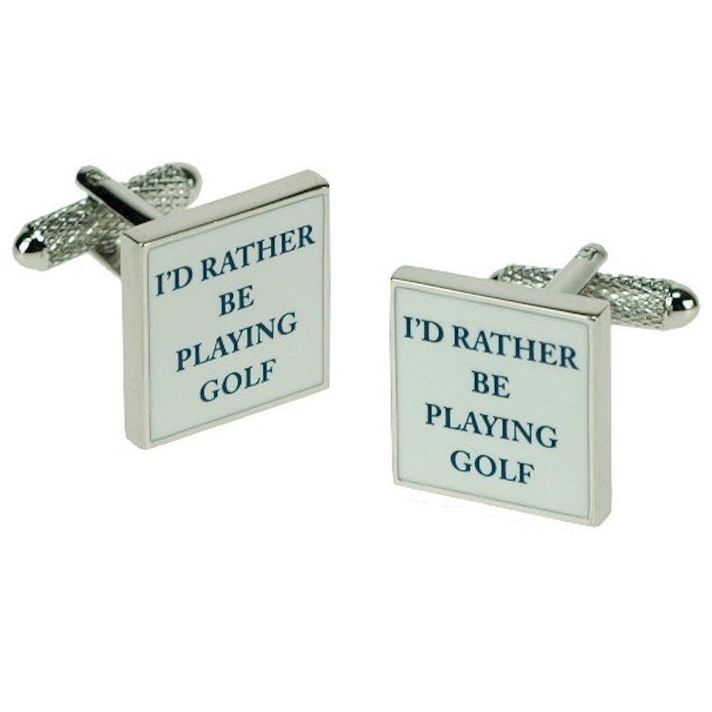 Mens Novelty Cufflinks - ' I'd Rather Be Playing Golf ' *NEW* Boxed