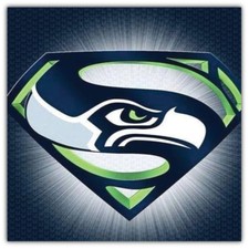 Seattle Seahawks NFL Super Mascot Car Bumper Sticker Decal - 3'' or 5''