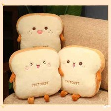 New Plush Pillow Bread Stuffed Food Plushie Soft Warm Hand Cushion Kids Toy Gift