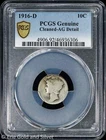 1916-D 10C Mercury Dime PCGS Genuine AG Detail