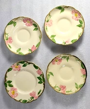 Vintage Franciscan Desert Rose 3 teacup saucers & 1 small plate Dish Plate USA