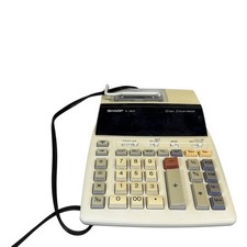 Sharp EL-1801P Beige 12-Digit 2-Color Printing Calculator AC Desktop W/Paper