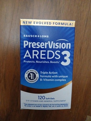 Bausch + Lomb PreserVision AREDS 3 Eye Health Vitamin & Mineral 120 Softgels