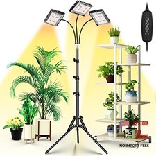 Grow Light with Stand, Tri-Head LED Plant Light 3-Head Auto Timer with Stand