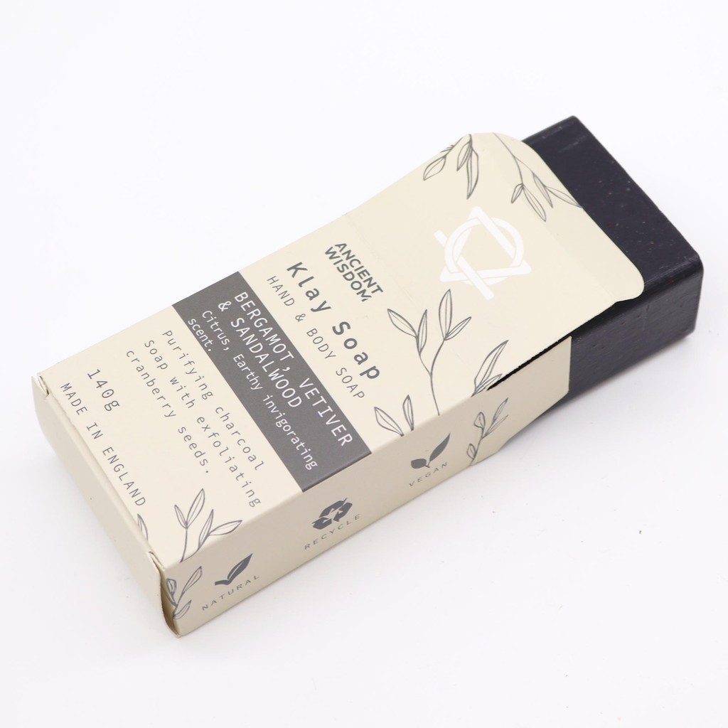 Ancient Wisdom Bergamot, Vetiver & Sandalwood Natural Klay Soap Bar 140g