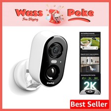 2K Wireless Outdoor Security Camera with AI Detection Color Night Vision
