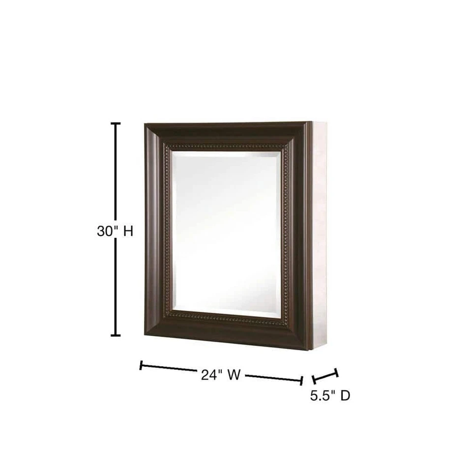 Pegasus 24 in. W x 30 in. H Rectangular Medicine Cabinet with Mirror - Image 3 of 4