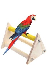 Parrot Bird Wooden Perch Stand Play Toys Gym Bird Grinding Perch Table Platfo