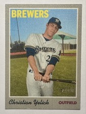 2019 Topps Heritage High Number - 1970 Cloth Stickers Christian Yelich #25