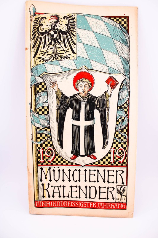 1919 GERMAN MUNICH OTTO HUPP ART PRINTS COAT OF ARMS CALANDER COMPLETE