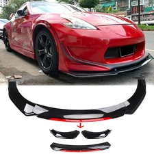 Front Bumper Lip Spoiler Splitter Body Kit Glossy Black Red For Nissan 350Z 370Z