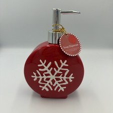 New Ceramic Festive Snowflake Liquid Soap Dispenser Christmas Holiday Decor
