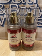2 Bath  Body Works Milk Raspberry Holiday Pie Bar Fine Fragrance Mist Travel