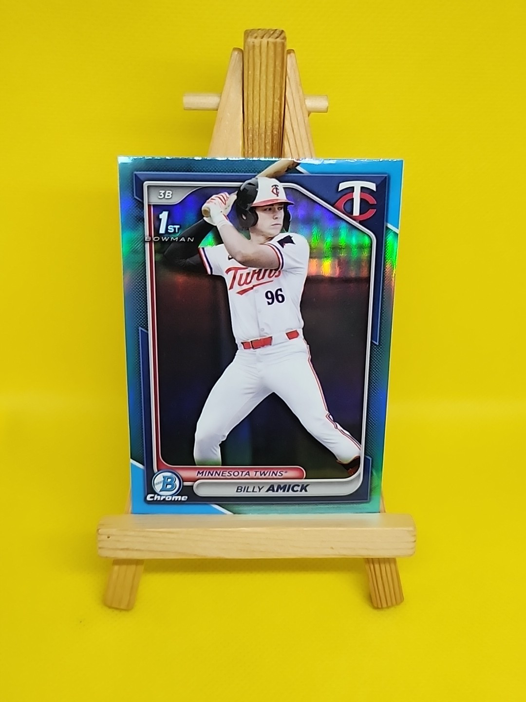 2024 Bowman Draft Billy Amick Chrome Sky Blue Refractor 1st #BDC-68 TWINS