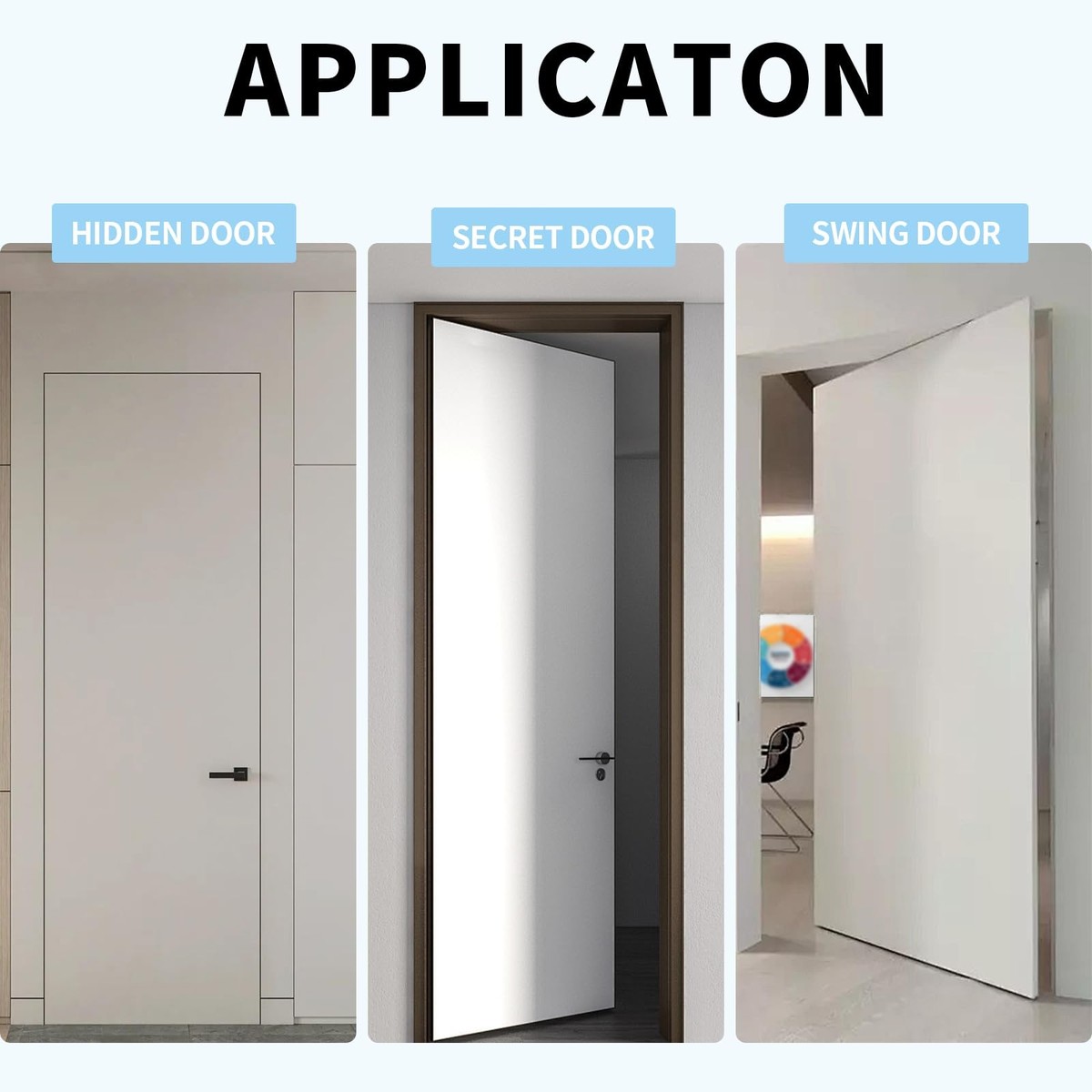Zydiwo Heavy Duty 360° Stainless Steel Pivot Hinge – Concealed Door Shaft Hardware For Secret Doors, Bookcases & More