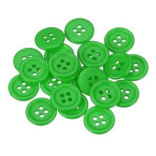 22 Pcs Resin Round Buttons for Craft, 4 Holes Sewing Snaps, Green (15mm)