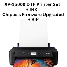Epson XP15000 Printer DTF Ink Bundle T-Shirt CISS Chipless 13x19 Bundle A+ RIP