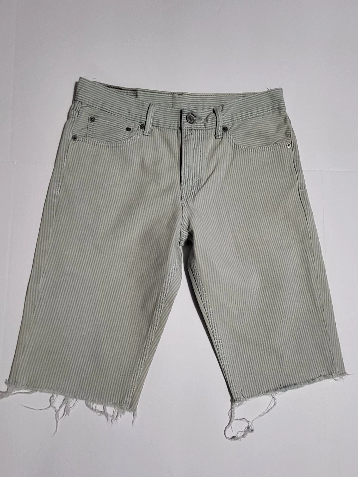 Levi’s 511 Men’s Shorts – Size 30 – White Blue Casual Flat Front Shorts