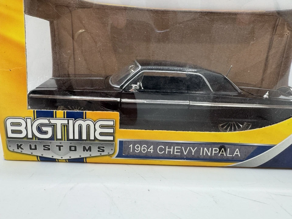 1:24 Jada Toy BigTime Kustom 1964 Chevy Impala Lowrider Model Blak Diecast READ - image 2 of 4