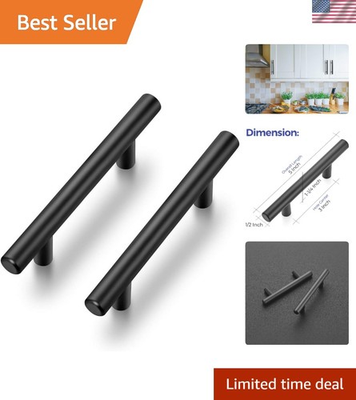 #ad 6 Pack 5 Inch Cabinet Pulls Matte Black Stainless Steel Kitchen Drawer Pull... $20.99