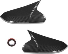 Fit For 2016-2021 Honda Civic Side Ox Horn Mirror Cover Overlay Carbon Fiber LH