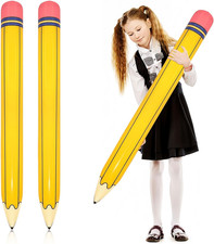 Back to School Balloons Pencil Balloons 2 Pack   44 Inch Large Yellow Pen Foil B