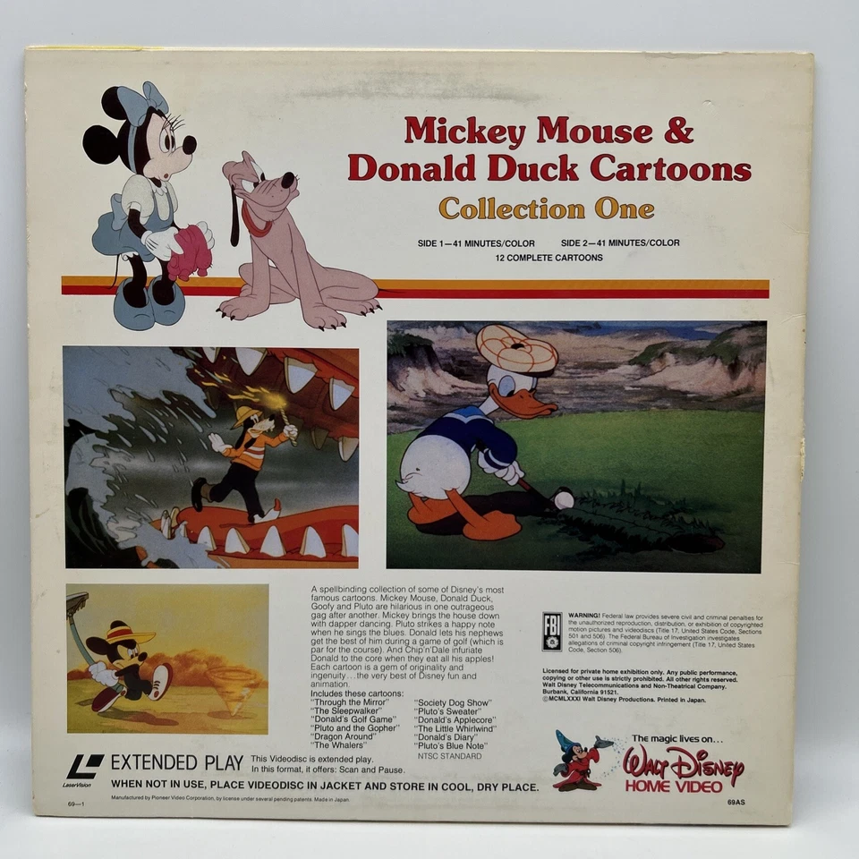 Walt Disney Mickey Mouse & Donald Duck Cartoons Collection One Laserdisc Foto 2 de 4