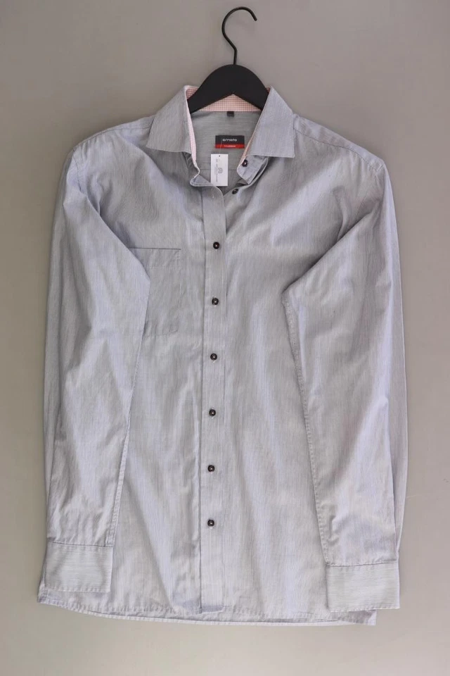 ✨ Eterna camicetta per uomo taglia Hemdgröße 40, M, 50 grigio di cotone ✨ - Immagine 4 di 4