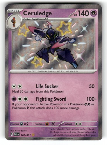 Ceruledge NM 162/091 Paldean Fates Pokemon Shiny Rare