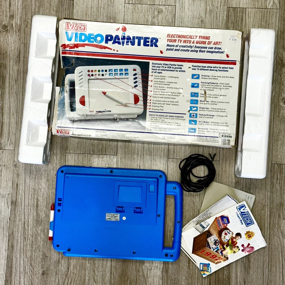 VTech Video Painter In Box Vintage 1990s w/Stylus, Video Cable, Box, Paperwork - Image 2 of 3