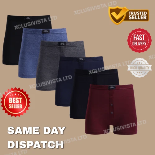 XCLUSIVISTA 12 PACK 3,6 MENS CLASSIC BOXER SHORTS BRIEFS COMFORT FIT JERSEY UNDERWEAR PANTS