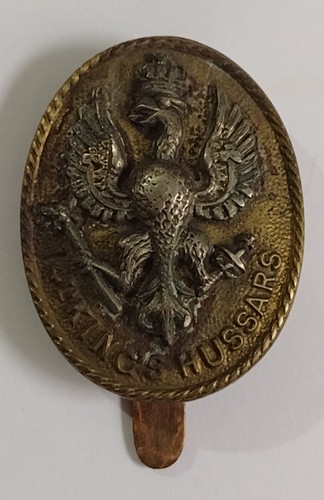 14th King's Hussars Cap Badge QVC Bi-Metal Slider Victorian Antique Original - Picture 3 of 24
